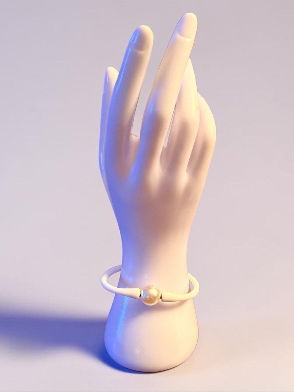 NWOT! White Pearl Stretch Bangle Bracelet Minimal Modern Bracelet